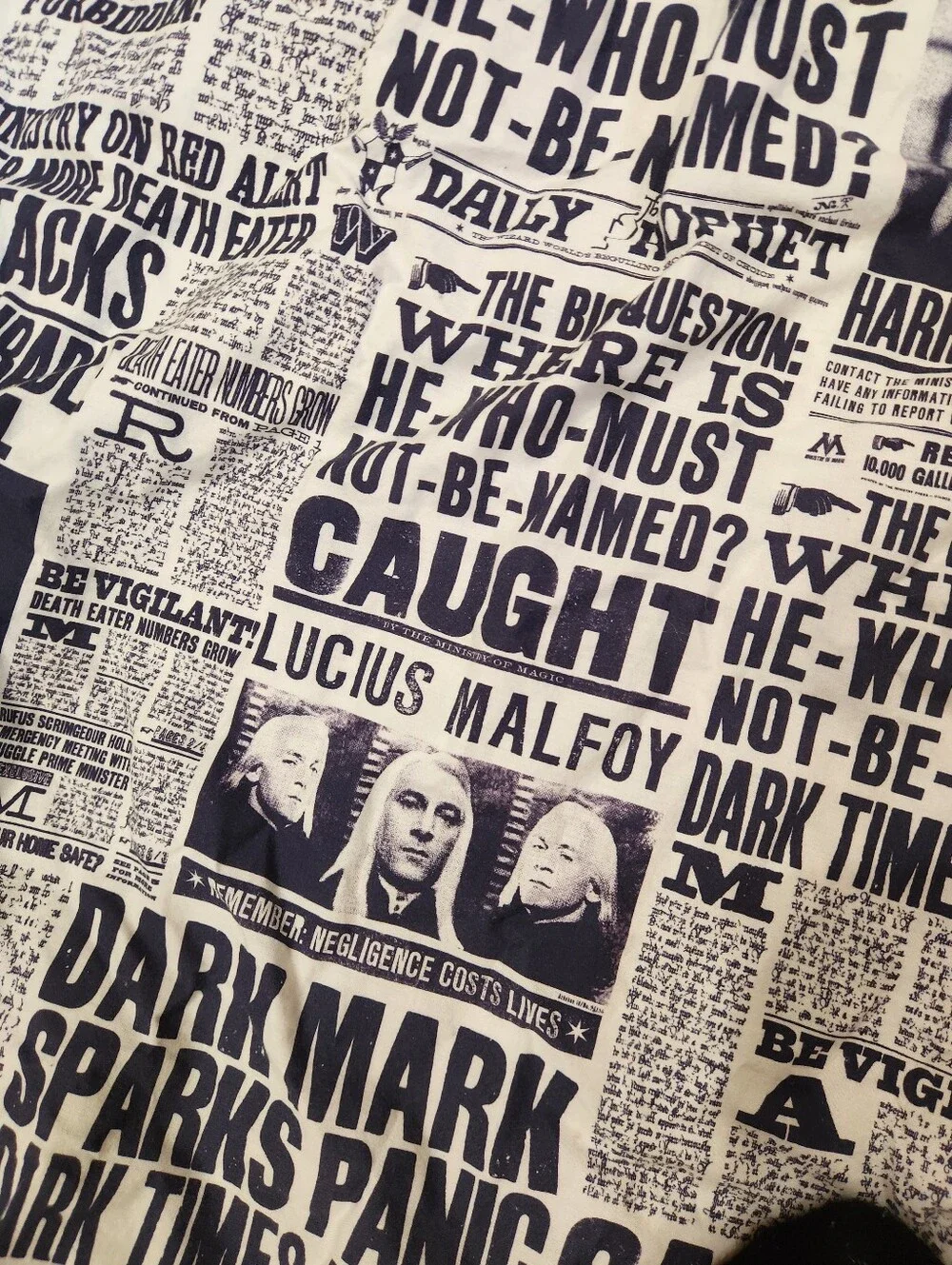 Pottery Barn Harry Potter Newspaper Print Daily Prophet Twin Duvet Cover Bedding